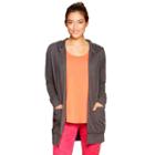 Women's Colosseum Hooded Long Sleeve Cardigan, Size: Large, Black