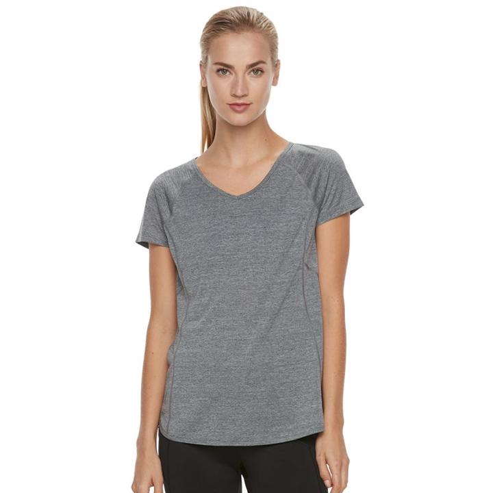 Women's Tek Gear&reg; Performance Step Hem Base Layer Tee, Size: Xl, Dark Grey
