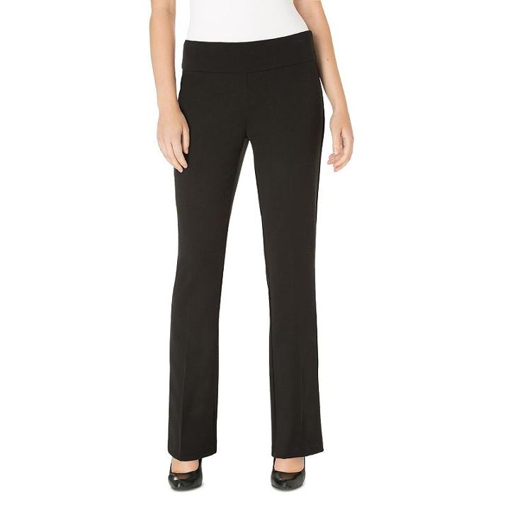 Women's Haggar® High Twist Pull-on Bootcut Dress Pants, Size: 14, Black