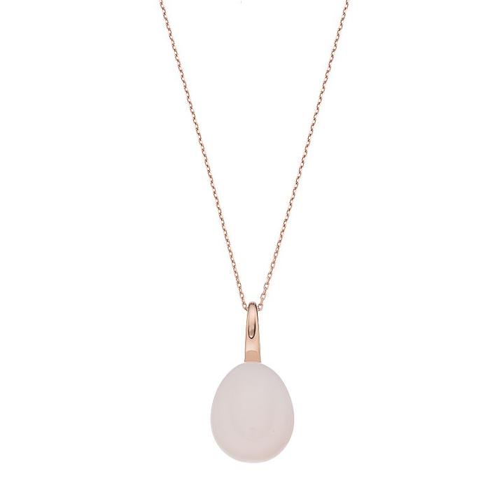 14k Rose Gold Over Silver Pink Chalcedony Cabochon Teardrop Pendant, Women's, Size: 18