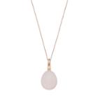 14k Rose Gold Over Silver Pink Chalcedony Cabochon Teardrop Pendant, Women's, Size: 18