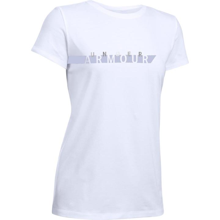 Women's Under Armour Branded Wordmark Short Sleeve Graphic Tee, Size: Xl, White