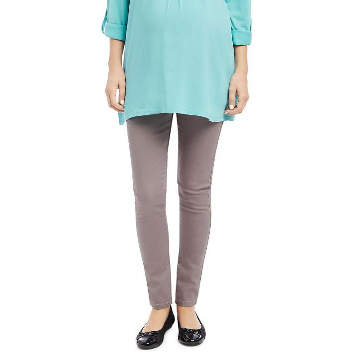 Maternity Oh Baby By Motherhood&trade; Secret Fit Belly&trade; Skinny Twill Pants, Women's, Size: Small, Grey