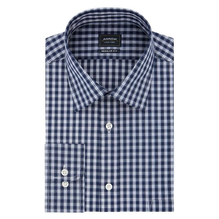 Men's Arrow Classic-fit Dress Shirt, Size: Xl-36/37, Blue (navy)