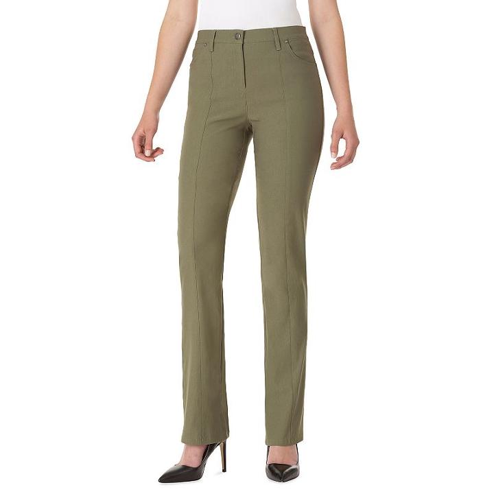 Women's Haggar Flatten It Stretch Pintuck Pants, Size: 10, Green Oth