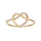 Lc Lauren Conrad Simulated Crystal Heart Knot Ring, Women's, Size: 7, Gold