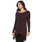 Women's Apt. 9&reg; Handkerchief Hem Tunic, Size: Small, Purple