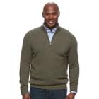 Big & Tall Croft & Barrow&reg; True Comfort Classic-fit Stretch Quarter-zip Sweater, Men's, Size: 3xl Tall, Dark Green