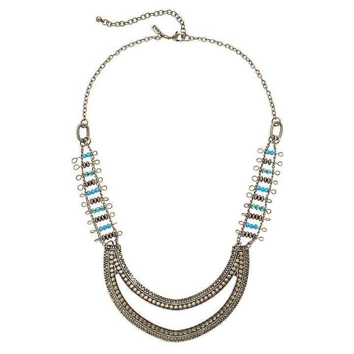 Gs By Gemma Simone Beaded Crescent Necklace, Women's, Size: 18, Multicolor