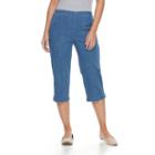 Petite Croft & Barrow&reg; Embellished Pull-on Capris, Women's, Size: 6 Petite, Blue