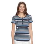 Women's Croft & Barrow&reg; Henley Tee, Size: Xxl, Dark Blue