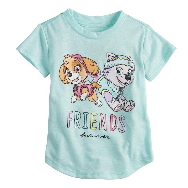 Baby Girl Jumping Beans&reg; Paw Patrol Skye & Everest Friends Graphic Tee, Size: 12 Months, Aqua Mist Snow
