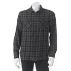 Vans, Men's Plaid Woven Button-down Shirt, Size: Medium, Black