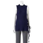 Women's Jennifer Lopez Lace-up Sleeveless Sweater, Size: Medium, Blue