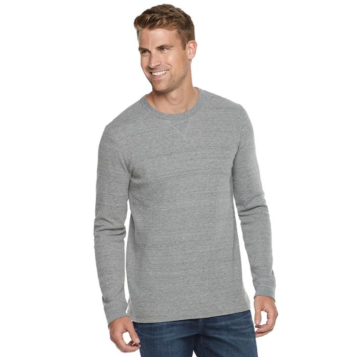 Men's Sonoma Goods For Life&trade; Modern-fit Supersoft Thermal Raglan Tee, Size: Small, Dark Grey