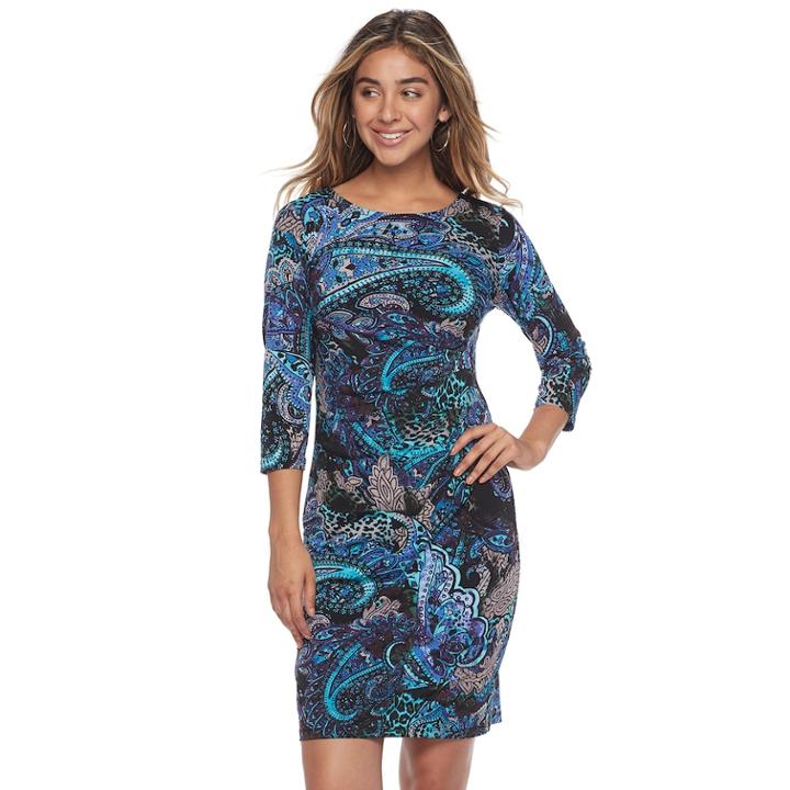 Women's Ronni Nicole Paisley Sheath Dress, Size: 16, Blue (navy)
