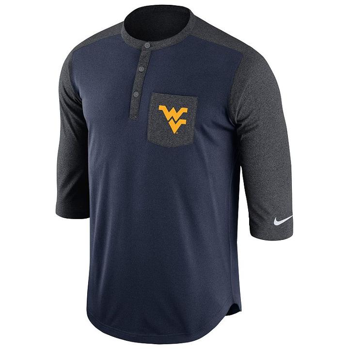 Men's Nike West Virginia Mountaineers Dri-fit Touch Henley, Size: Small, Ovrfl Oth