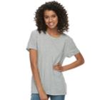 Juniors' So&reg; 1-pocket Heathered Tee, Teens, Size: Medium, Med Grey