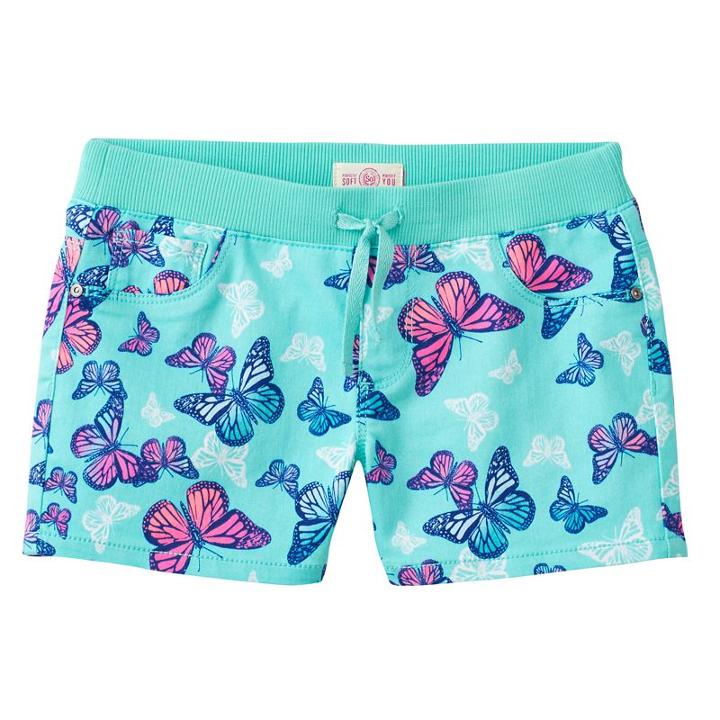 Girls 7-16 So&reg; Ribbed Waist Sateen Shorts, Girl's, Size: 8, Turquoise/blue (turq/aqua)