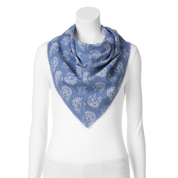 Sonoma Goods For Life™ Paisley Bandana Scarf, Women's, Light Blue