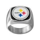 Men's Stainless Steel Pittsburgh Steelers Ring, Size: 10, Silver