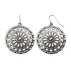 Openwork Textured Medallion Drop Earrings, Women's