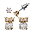 City By City Owl Stud Earring Set, Women's, Multicolor