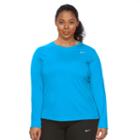 Plus Size Nike Ext Miler Dri-fit Running Tee, Women's, Size: 2xl, Brt Blue