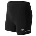 Women's New Balance Accelerate Fitted Running Shorts, Size: Large, Black