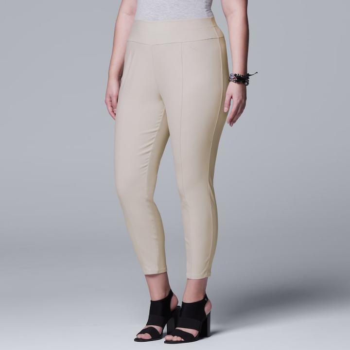 Plus Size Simply Vera Vera Wang Modern Ankle Pants, Women's, Size: 2xl, Silver
