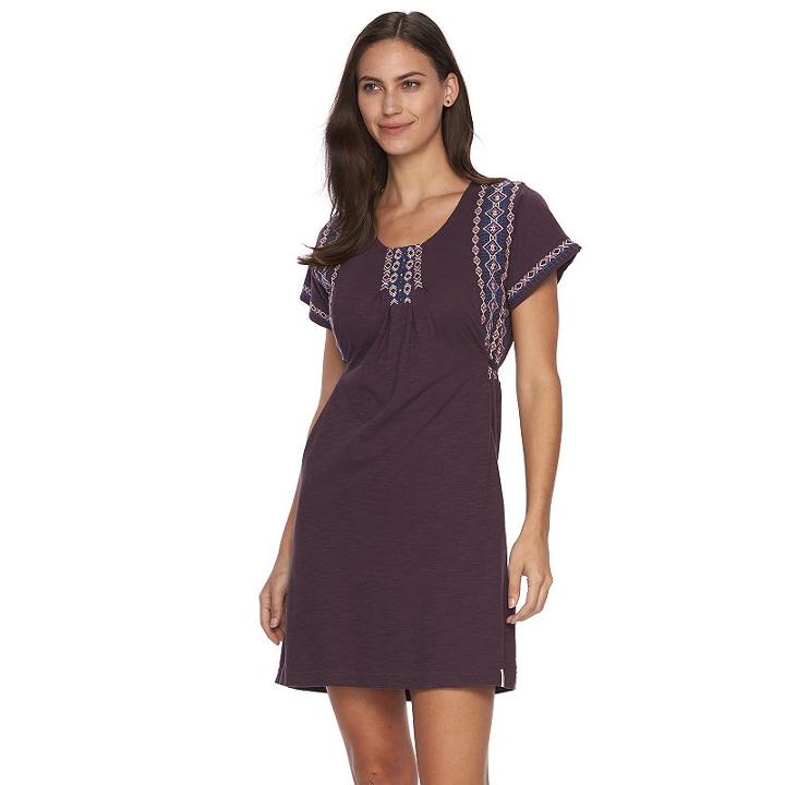 Women's Woolrich Bell Canyon Embroidered Shift Dress, Size: Large, Drk Purple