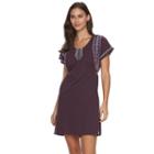 Women's Woolrich Bell Canyon Embroidered Shift Dress, Size: Large, Drk Purple