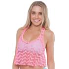 Mix And Match Chevron Flounce Midkini Top, Girl's, Size: Xs, Pink Ovrfl