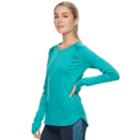 Women's Tek Gear&reg; Long Sleeve Performance Tee, Size: Xs, Turquoise/blue (turq/aqua)