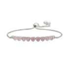 Cubic Zirconia Heart Lariat Bracelet, Women's, Pink