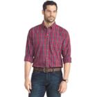 Men's Arrow Regular-fit Plaid Button-down Shirt, Size: Small, Dark Red