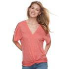 Women's Juicy Couture Dolman Knot-front Tee, Size: Small, Red