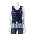 Petite Croft & Barrow&reg; Pintuck Tank, Women's, Size: M Petite, Blue