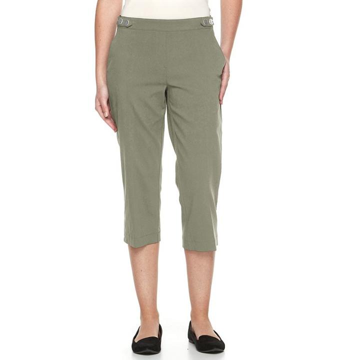 Women's Briggs Embellished Pull-on Capris, Size: 12, Green Oth