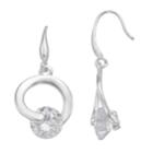 Dana Buchman Cubic Zirconia Hoop Drop Earrings, Women's, Silver