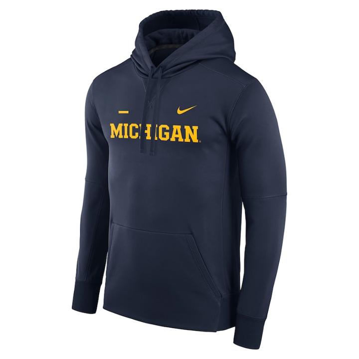 Men's Nike Michigan Wolverines Therma-fit Hoodie, Size: Large, Multicolor