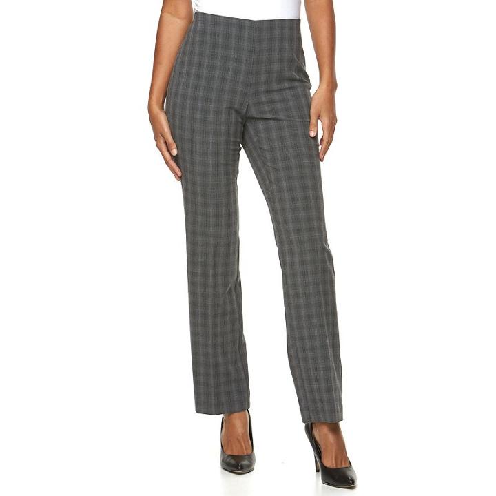 Women's Croft & Barrow® Hollywood Straight-leg Dress Pants, Size: 16, Grey Other