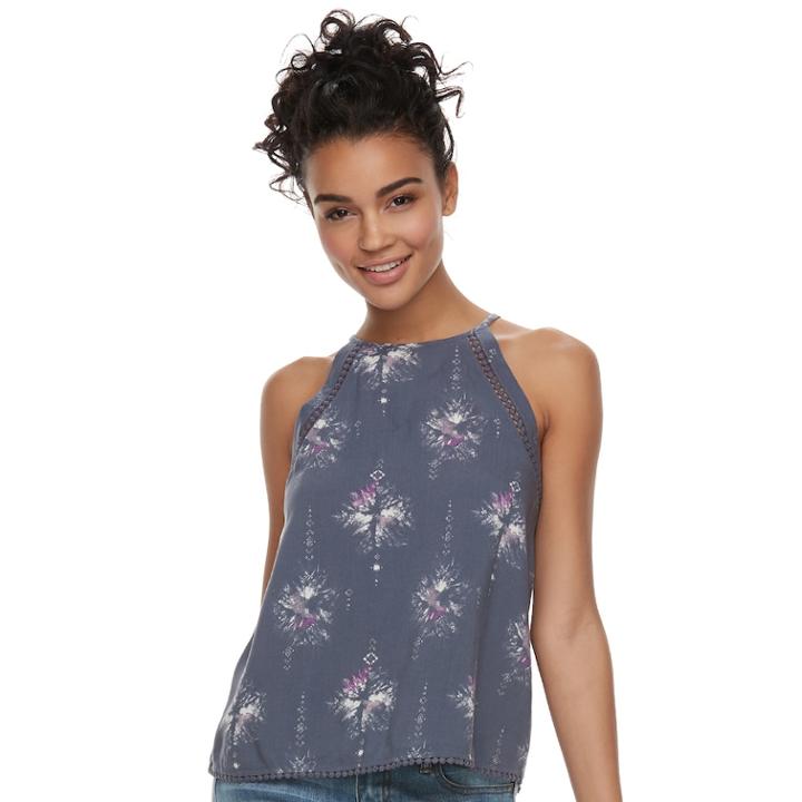 Juniors' Mudd&reg; High Neck Tank, Teens, Size: Xxs, Med Purple