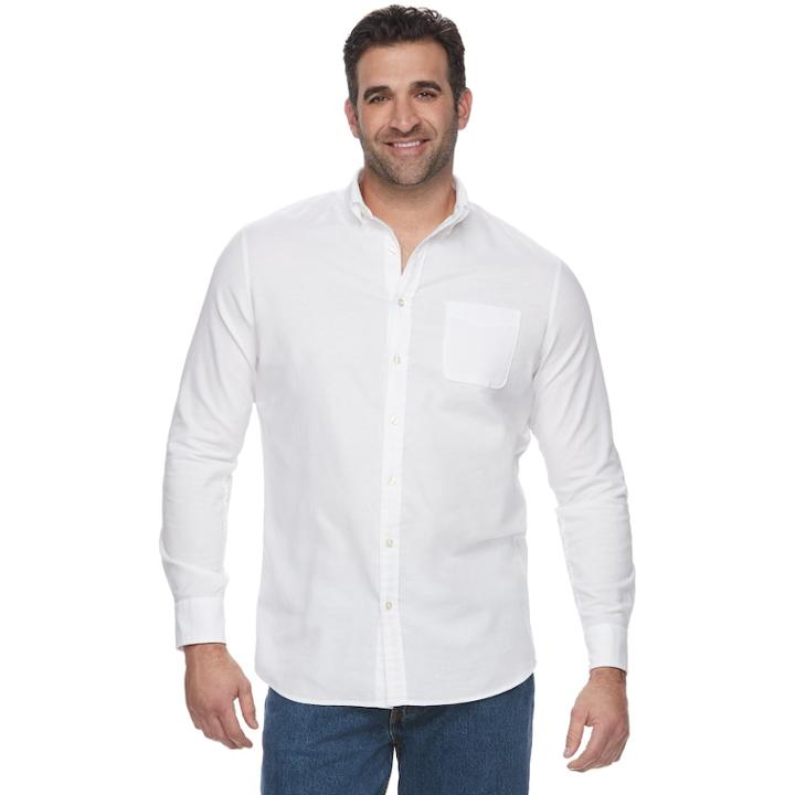 Big & Tall Sonoma Goods For Life&trade; Button-down Shirt, Men's, Size: M Tall, White