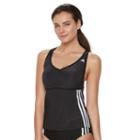 Women's Adidas Light As Heather Sport Tankini Top, Size: Small, Black