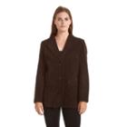 Women's Excelled Suede Blazer, Size: Large, Brown