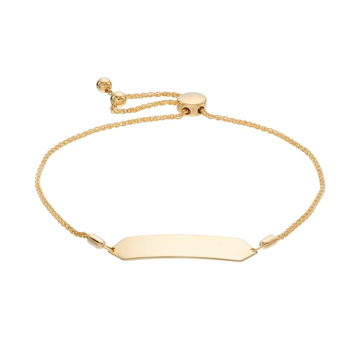 14k Gold Geometric Bar Link Bolo Bracelet, Women's, Size: 9.5, Yellow
