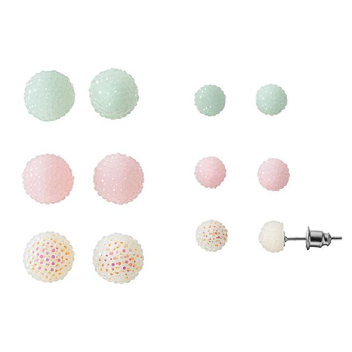 Mudd&reg; Dome Stud Earring Set, Girl's, Multicolor