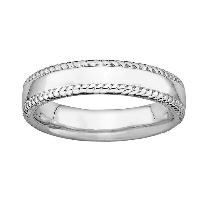 Stacks And Stones Sterling Silver Milgrain Stack Ring, Women's, Size: 9, Grey