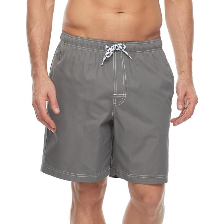 Men's Croft & Barrow&reg; Solid Swim Trunks, Size: Medium, Med Grey